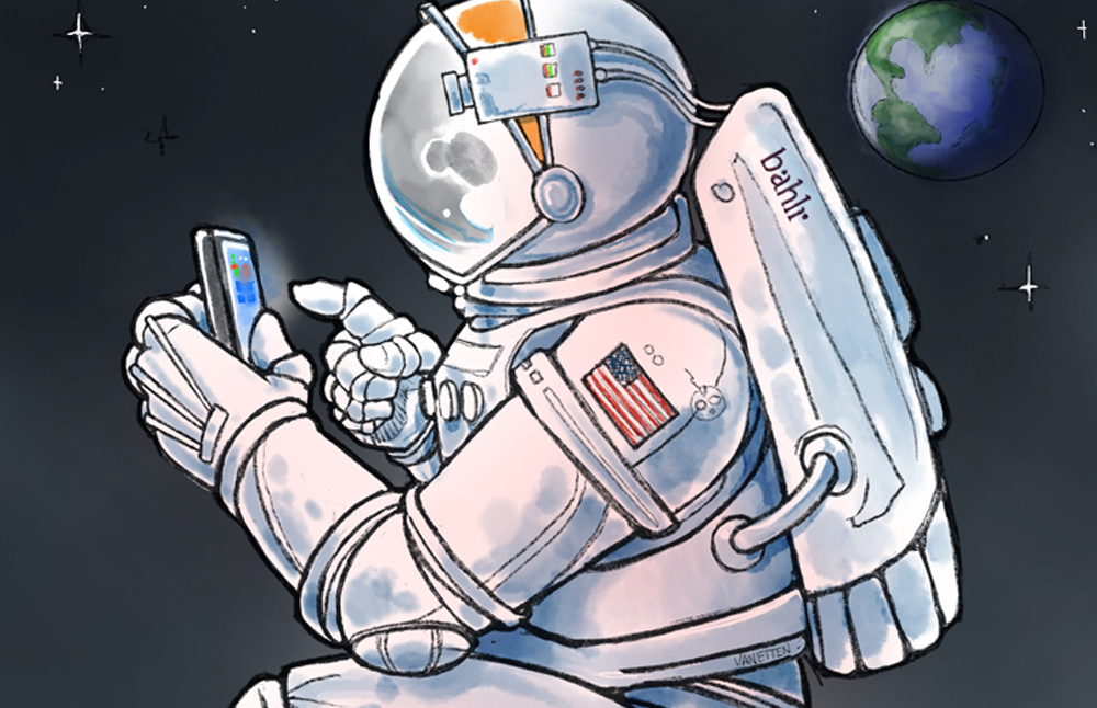 front page thumbnail of an astronaut for advertising